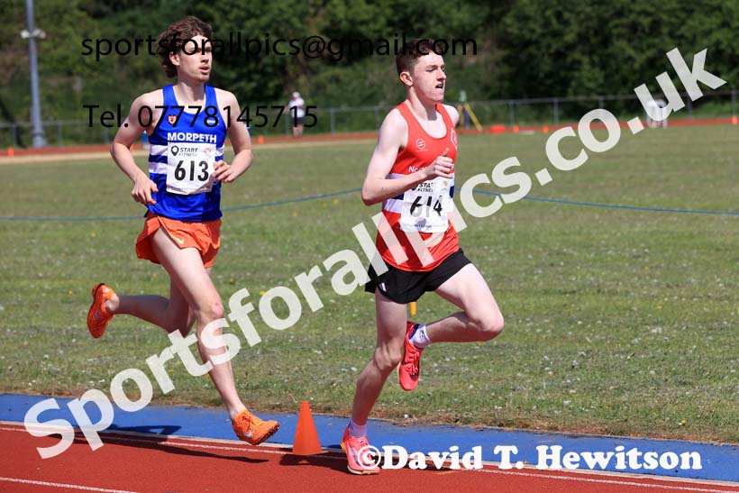 Mens under-20s 800 metres 2025 North Eastern Track and Field Champs., Shildon, County Durham. Photo: David T. Hewitson/Sports for All Pics